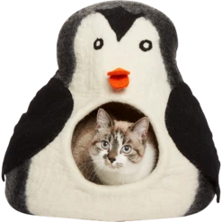 Abri Pinguin Dharma Karma Noir/Blanc 36x34x30cm - Pet Solutions