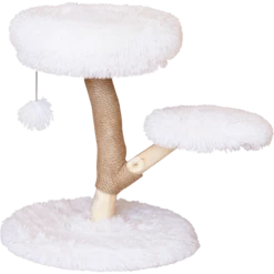 Cat Tree Alaska Avec Siège Et Panier Peluche Blanc 50x50x61,5cm - Animal Boulevard