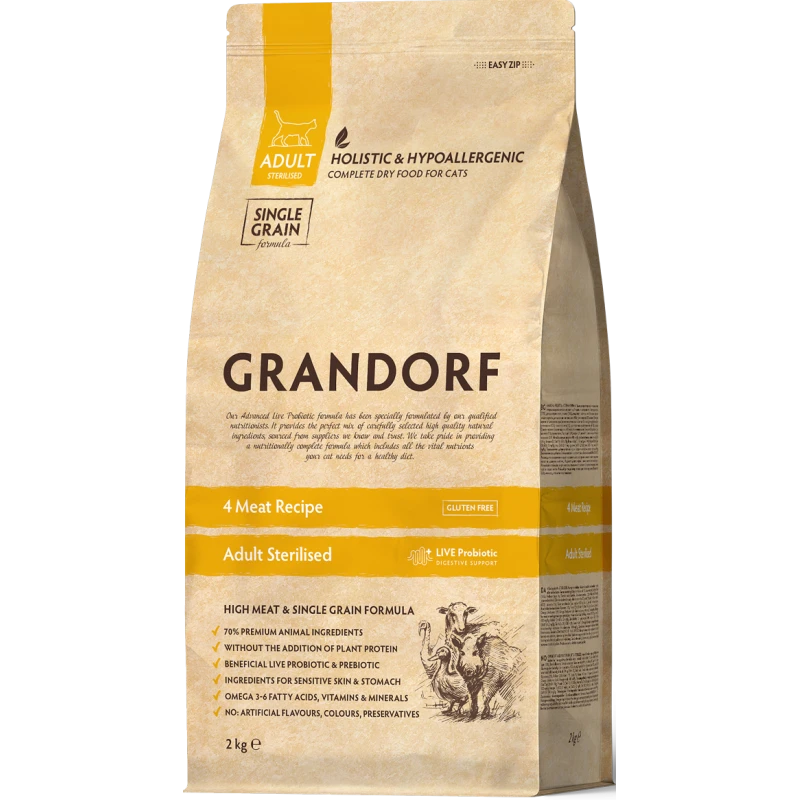 Chat Sterilized - 4 Viandes 2kg - Grandorf 3 Chat Sterilized - 4 Viandes 2kg - Grandorf