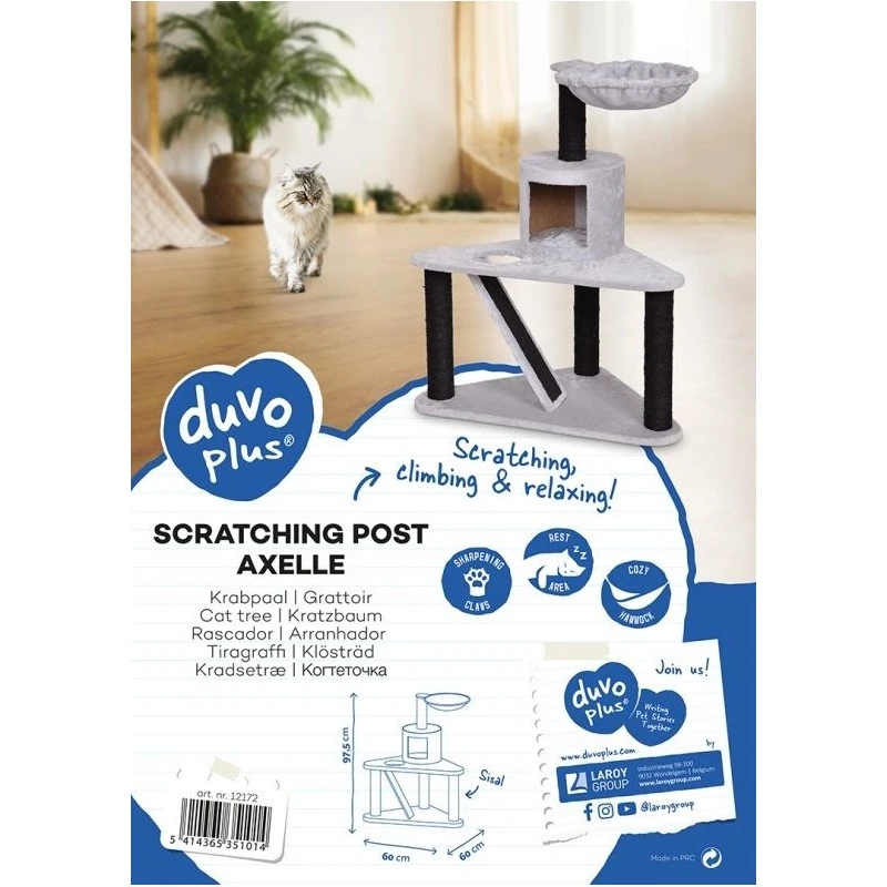 Griffoir Axelle Gris/Noir 60x60x95,5cm - Duvo+ 4 Griffoir Axelle Gris/Noir 60x60x95,5cm - Duvo+ – Image 2