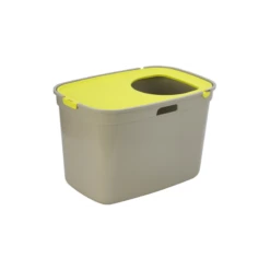 Top Cat Litière Avec Couvercle Gris/Jaune 59x39x38cm